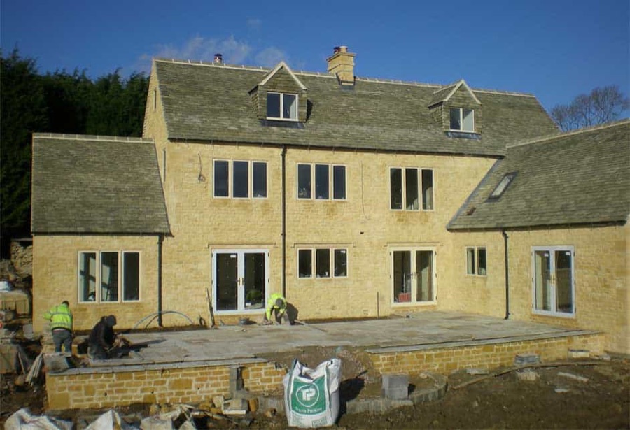 The finished Cotswold stone house at Evenlode