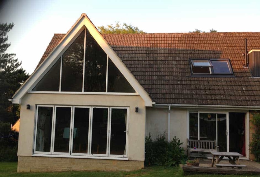 A glazed gable extension on a bungalow
