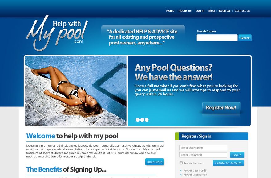 Help With My Pool — website designed by Mediatopia