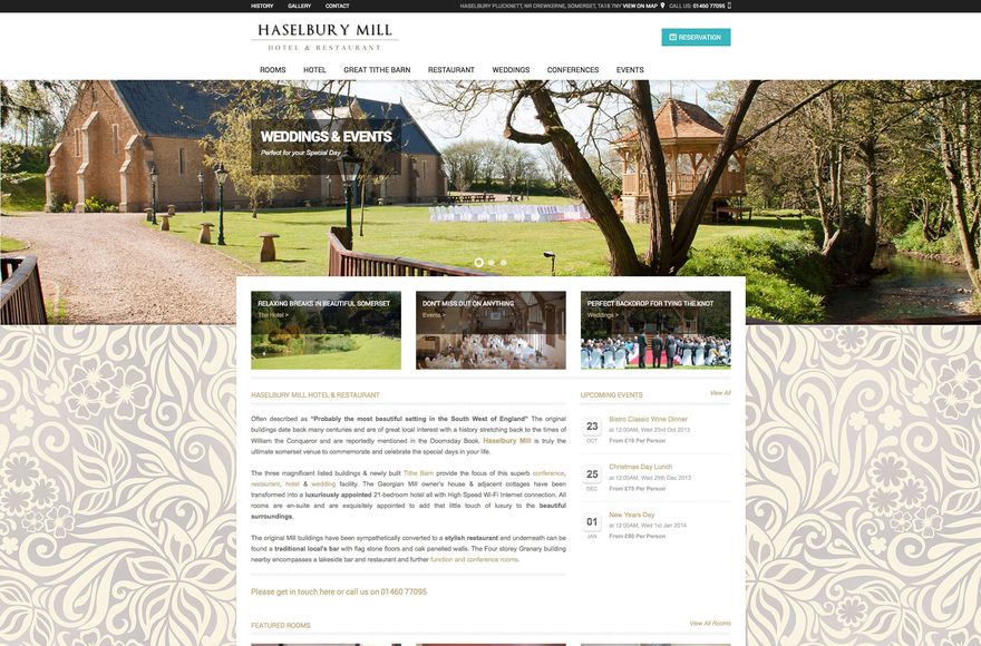Haselbury Mill — website designed by Mediatopia