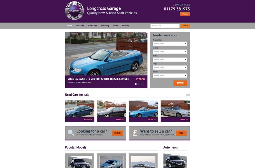 Longcross Garage — website designed by Mediatopia