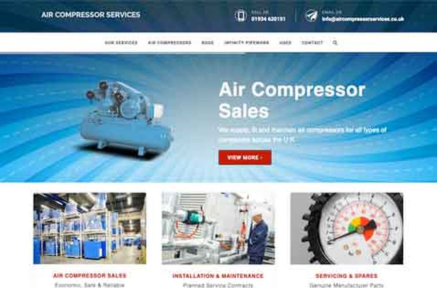 Air Compressor Services — website designed by Mediatopia