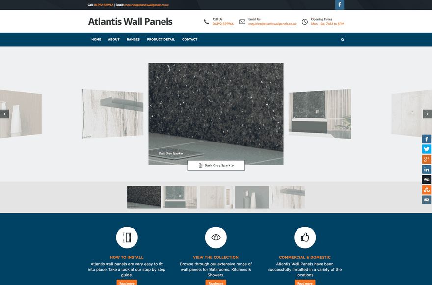 Atlantis Wall Panels — website designed by Mediatopia