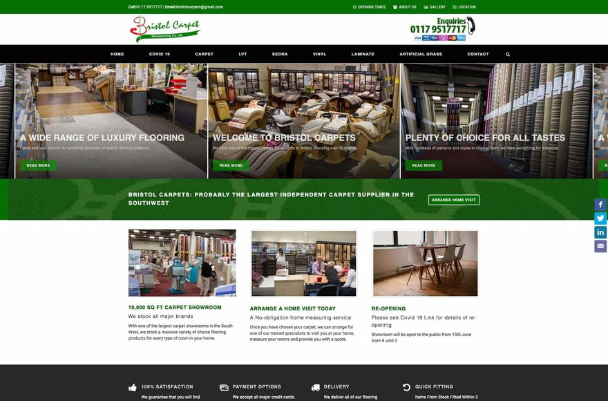 Bristol Carpets — website designed by Mediatopia