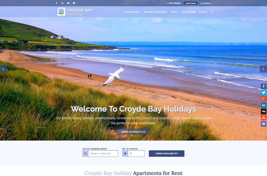 Croyde Bay Holidays — website designed by Mediatopia