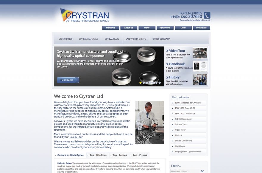 Crystran — website designed by Mediatopia