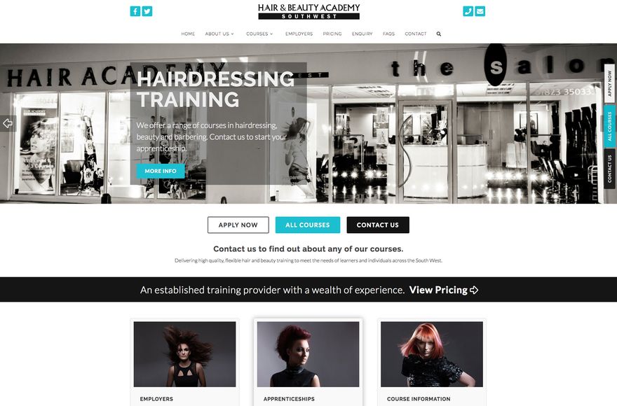 Hair & Beauty Academy — website designed by Mediatopia