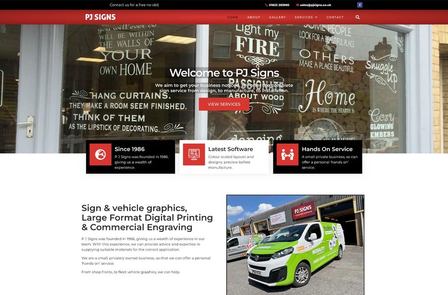 PJ Signs — website designed by Mediatopia