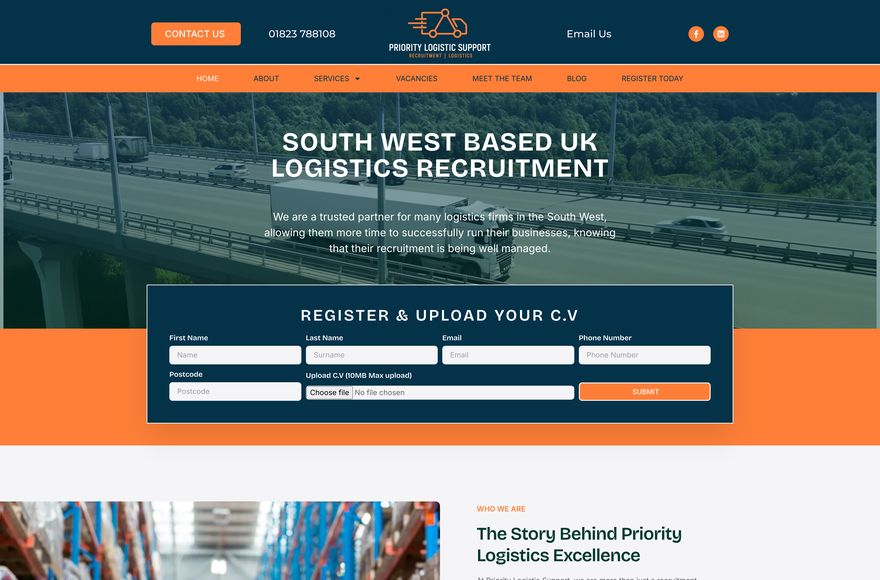 Priority Logistic Support — website designed by Mediatopia