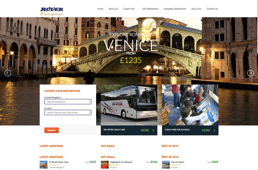 Rover European — website designed by Mediatopia