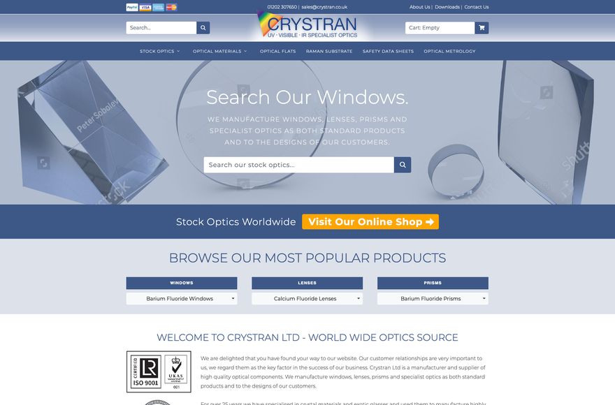 Crystran — website designed by Mediatopia