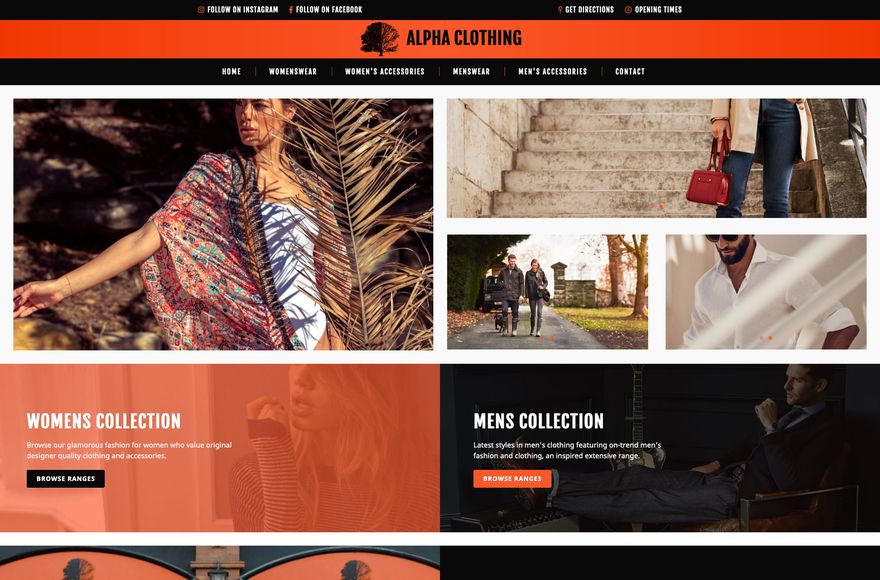 Alpha Clothing — website designed by Mediatopia