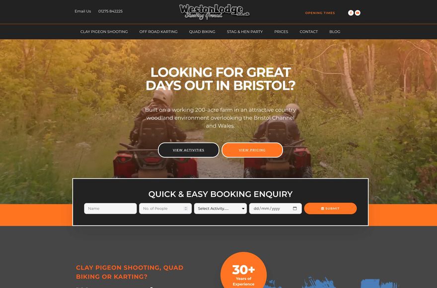 Weston Lodge Shooting Ground — website designed by Mediatopia