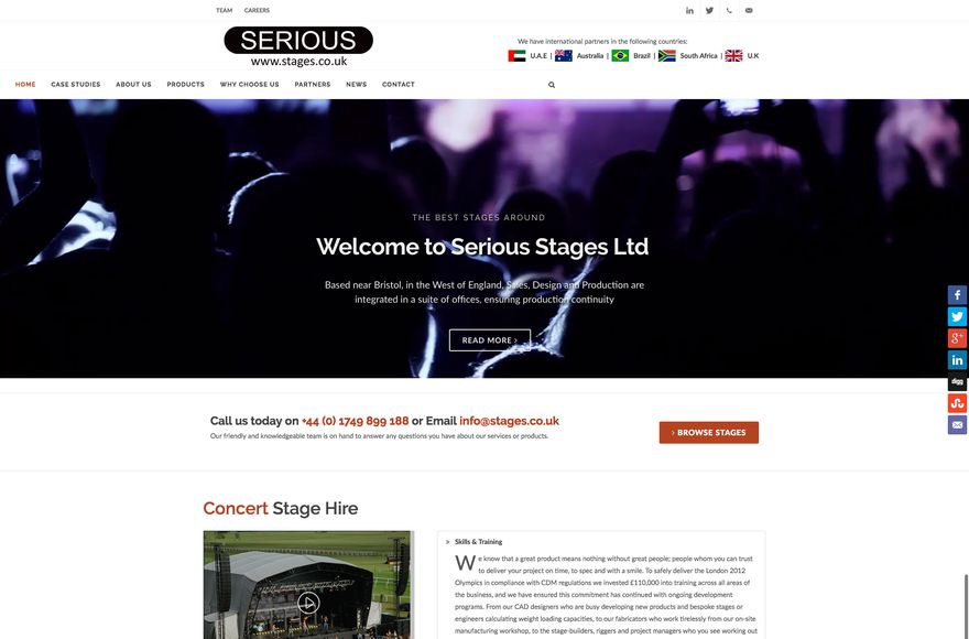Serious Stages — website designed by Mediatopia