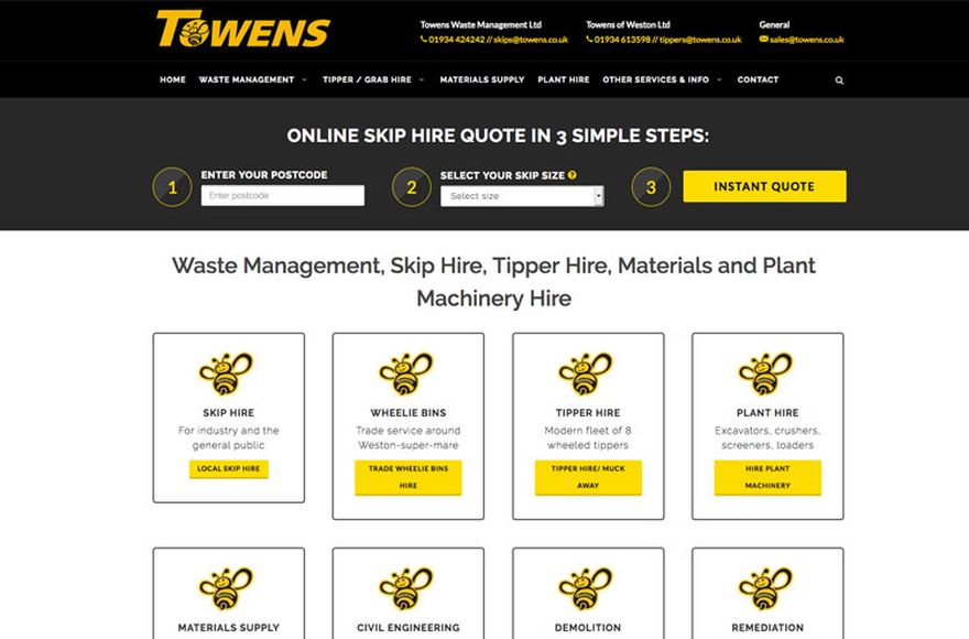 Towens — website designed by Mediatopia