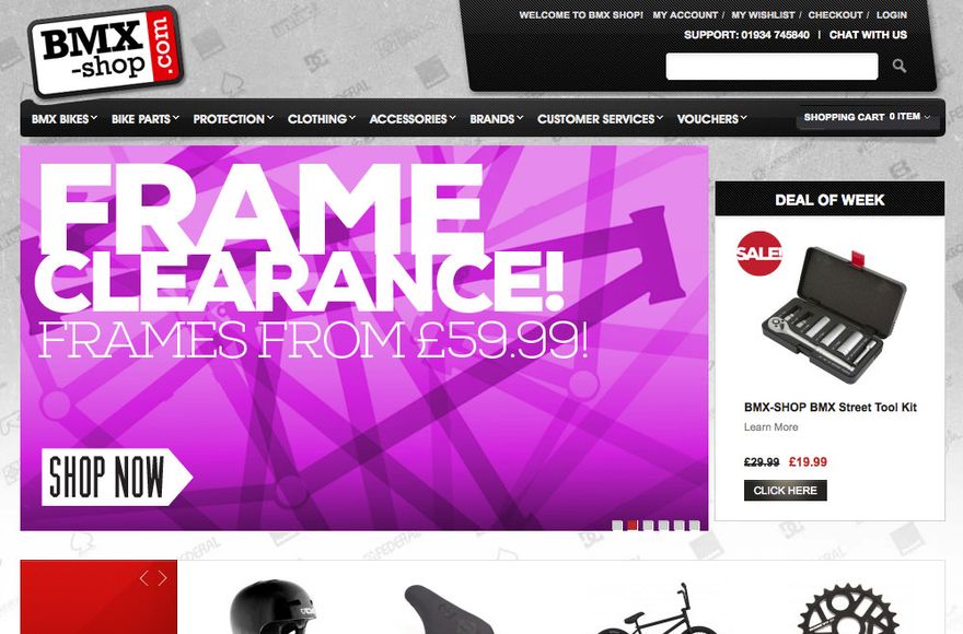 BMX Shop — e-commerce website designed by Mediatopia