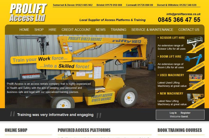 Prolift Access — e-commerce website designed by Mediatopia