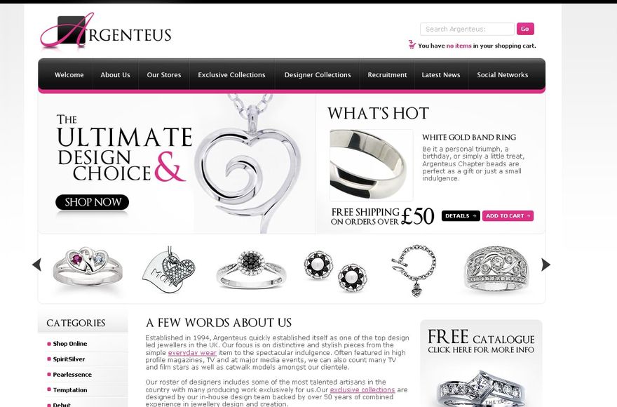 Argenteus — e-commerce website designed by Mediatopia