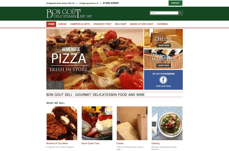 Bon Gout Deli — e-commerce website designed by Mediatopia