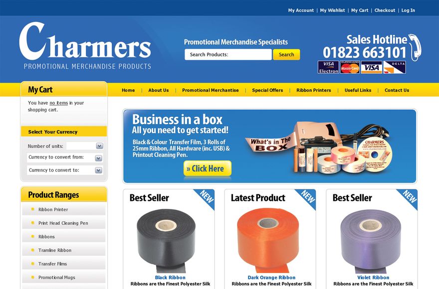 Charmers Promotional Merchandise — e-commerce website designed by Mediatopia
