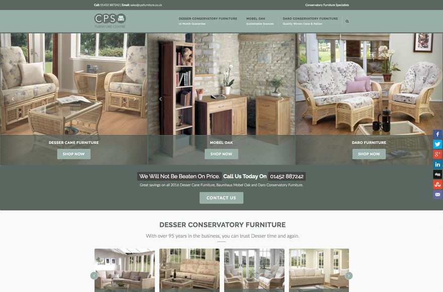 CPS Furniture Centre — e-commerce website designed by Mediatopia