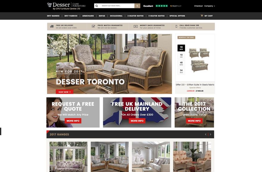 Desser Furniture — e-commerce website designed by Mediatopia
