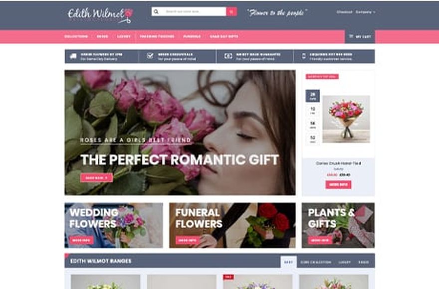 Edith Wilmot Flowers — e-commerce website designed by Mediatopia