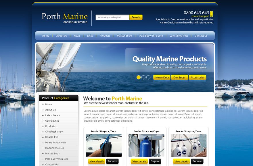 Porth Marine — e-commerce website designed by Mediatopia