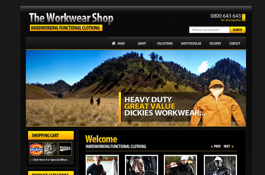 The Workwear Shop — e-commerce website designed by Mediatopia