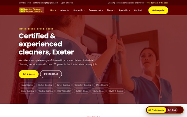 The new Ashton Cleaning website