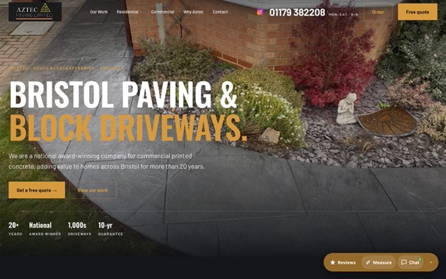 The new Aztec Paving website