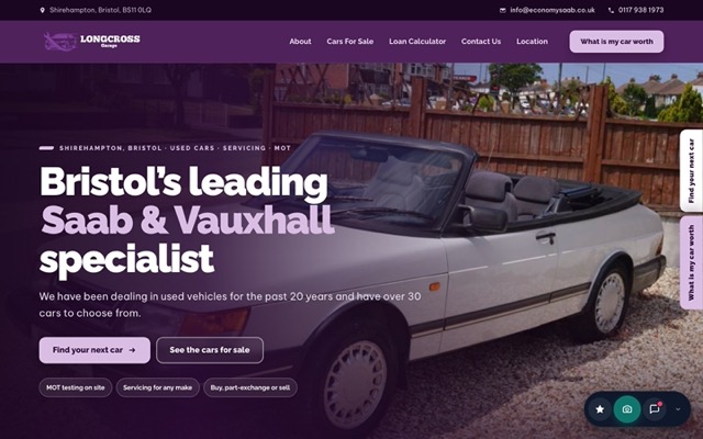 The new Long Cross Garage website