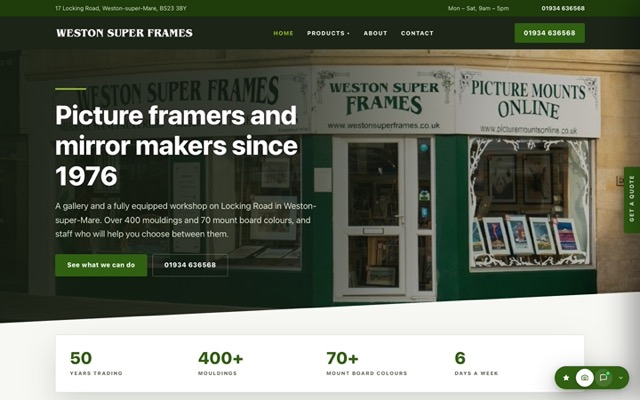 The new Weston Super Frames website