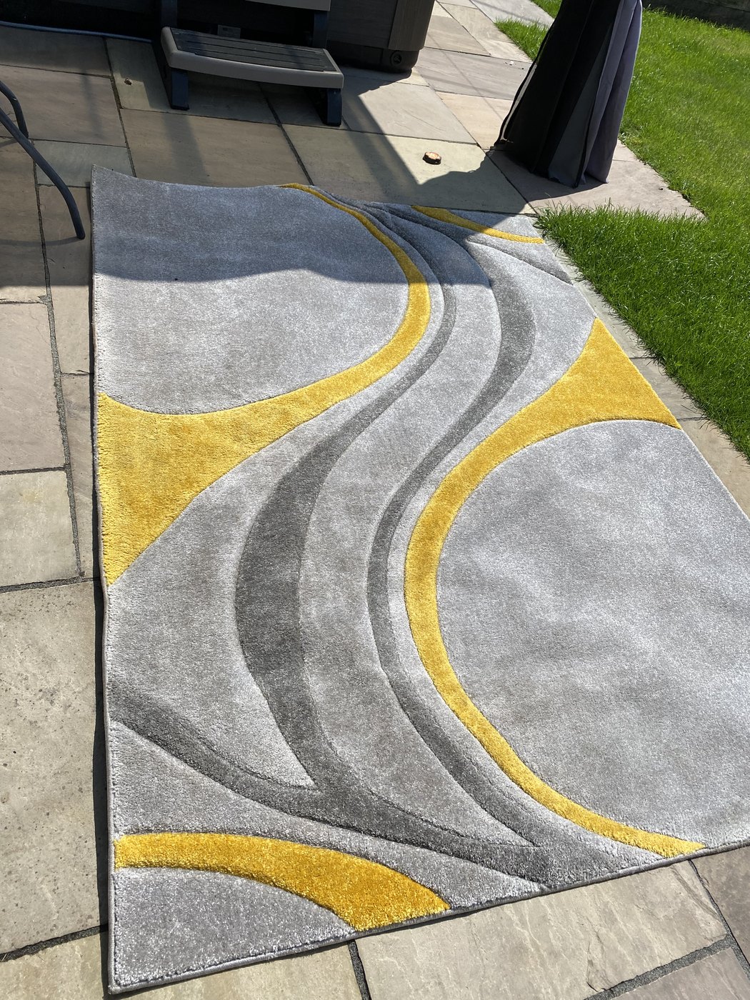 Patterned rug, colour brought back — after